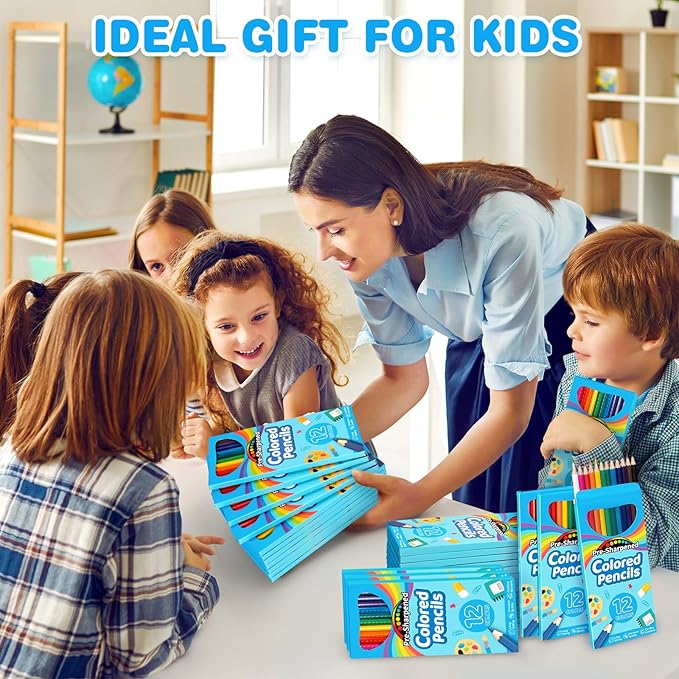 Jumlys 432 Count Colored Pencils Bulk for Kids, 36 Packs Pre-sharpened Coloring Pencils in 12 Colors, Bulk School Supplies for Teachers, Ideal Back to School Supplies & Classroom Prizes