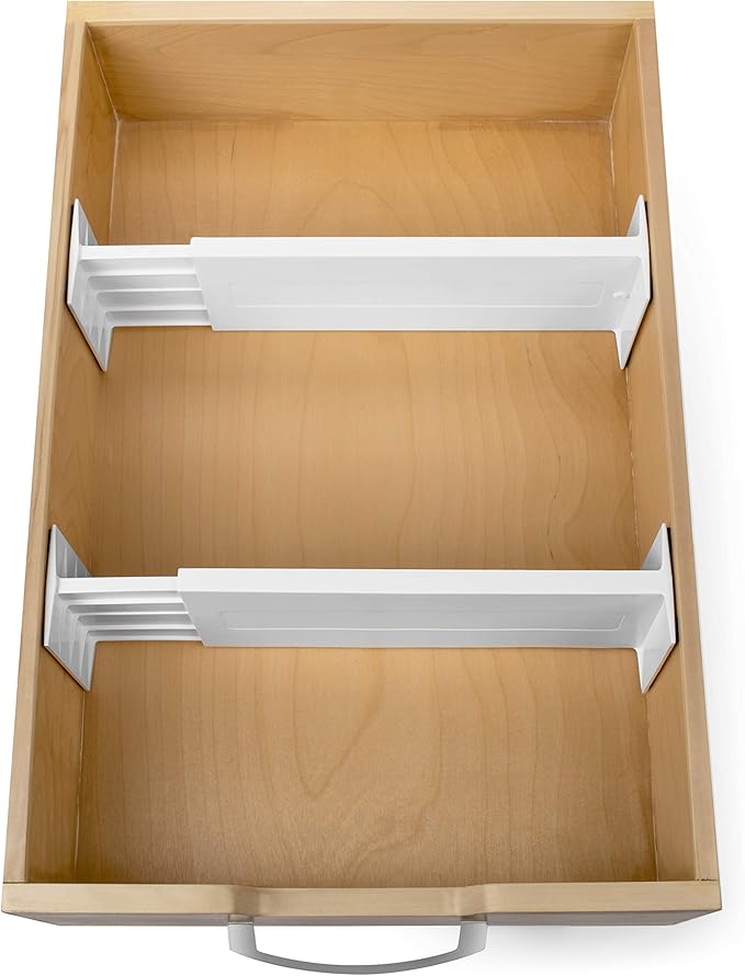 Dial Industries Adjustable Dresser Drawer Clothes Organizer Dividers, Set of 4, 4.5" Deep