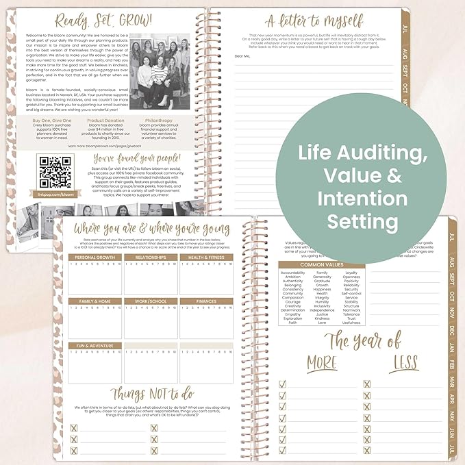 bloom daily planners 8.5" x 11" Academic Planner 2025-2026 (July 2025 - July 2026) - Weekly & Monthly Dated Agenda Organizer with Stickers & Tabs - Tan Leopard