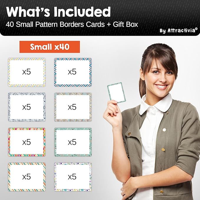 Dry Erase Magnetic Labels 2.8 x 1.8 in, Pattern Borders, Small Dry Erase Magnets, 40-Pack, Colored Erasable Write-On All-Purpose Labels, for Office, Education, Home, Whiteboard