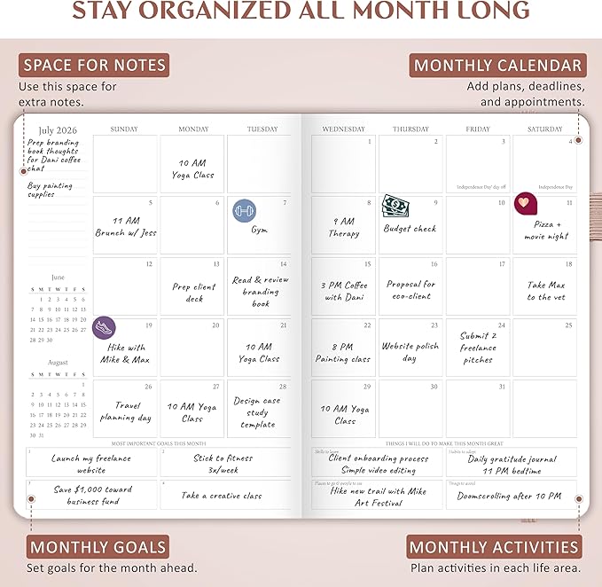 Legend Hourly Schedule Planner PRO Dated Jan 2026-Jan 2027 – Deluxe Weekly & Daily Organizer with Time Slots. Appointment Book Journal for Work & Time Management, A4 Hardcover, Rose Gold