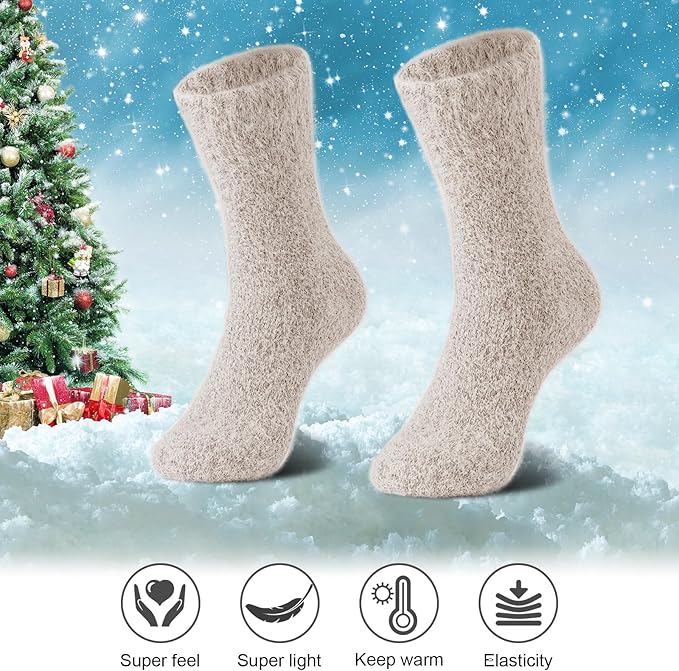 5 Pairs Fuzzy Soft Cozy Comfortable Socks for Women, Casual Sleep Comfy Socks, Perfect Warm Winter Gifts for Women