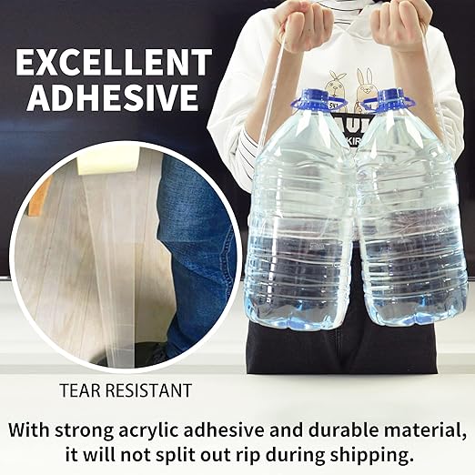 TAPEBEAR No Noise Clear Packing Tape, Quiet Packaging Tape Refill Rolls, 2.6mil x 1.88" x 55 Yards Heavy Duty Packing Tape for Sealing, Storage, Moving and Shipping, 12 Rolls, Total 660Yards