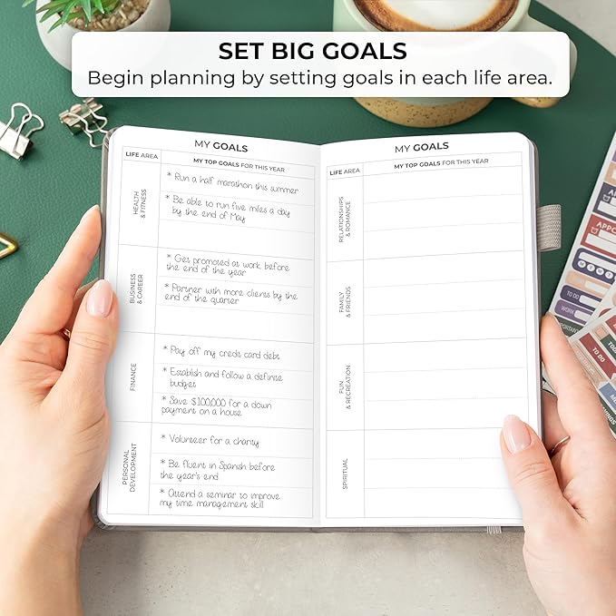 Clever Fox Pocket Planner Weekly – Undated Monthly Goal Planner and Calendar, Mini Planner Perfect for Purse, 3.7x6.7" (Gray)