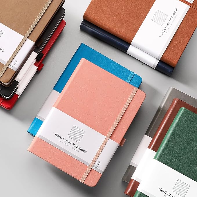 AHGXG Lined Journal Notebook - 320 Numbered Pages A5 College Ruled Notebook Thick Journal for Writing, 100gsm Lined Paper, Leather Hardcover, for Women Men Work Office School, 5.75'' X 8.38''-Red