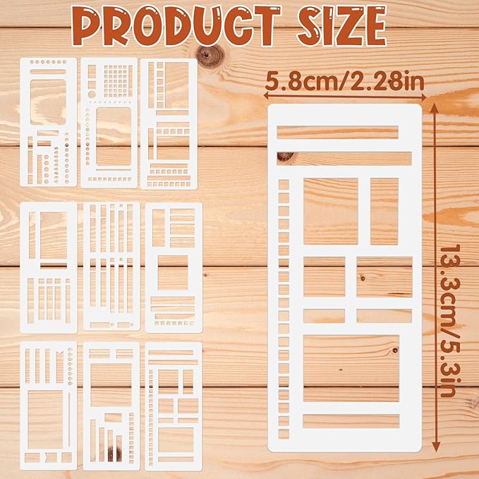 9Pcs Handmade Flexible Record Template, Reusable Drawing & Journaling Templates for Bullet Journals, Planners & Notes | Flexible Ruler Stencils for Home & Travel Use