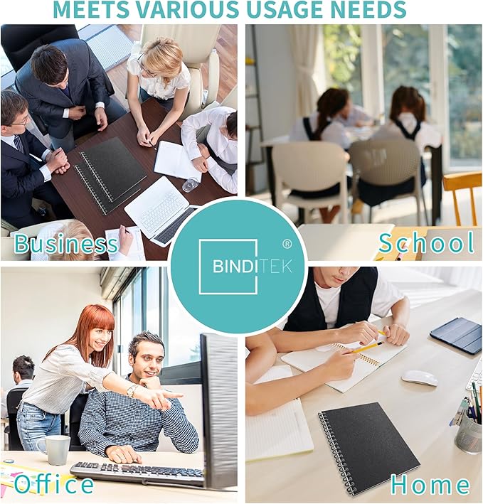 Binditek 500 Pack 12 Mil Sand-Textured Polycover - Midweight for Business Reports and Proposals - Lightly Sanded Finish - with Square Corners, Un-Punched, Black Color, Office Supplies