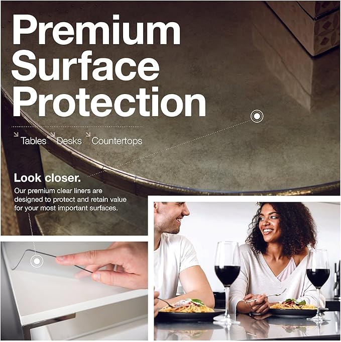Clear Table Protector, USA Made, Safe, 46 Inch Round, 2mm Thick Ultra Smooth Vinyl, Plastic Round Table Cover for Dining Room Table, Table Cover for Dining Room Table