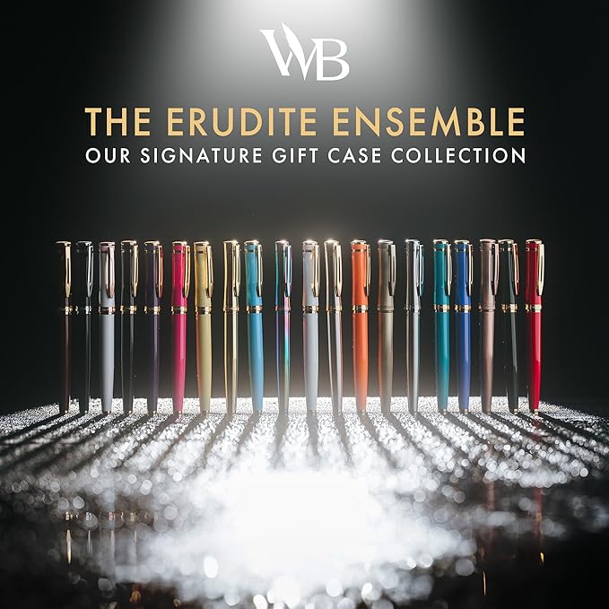 Wordsworth & Black Fountain Pen Set, Broad Nib, Includes 24 Pack Ink Cartridges, Ink Refill Converter & Gift Box, Calligraphy, [All Black], Perfect for Men & Women