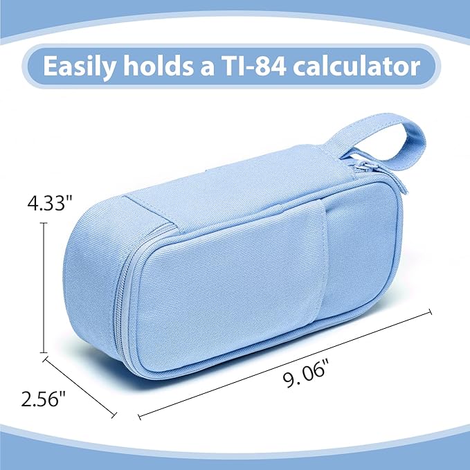 Pencil Case Pouch Box Bag School Supplies Girls Boys Kids, Cute Preppy Stuff Large Big Capacity Aesthetic Pen Organizer, Back to College Stationary, Sky Blue, Heavy Duty Canvas, 1800ml