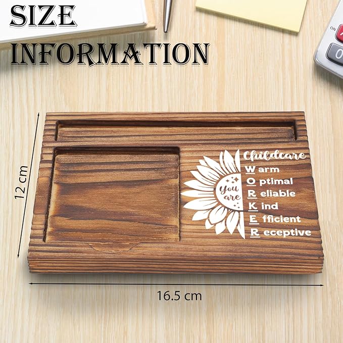 Childcare Worker Sticky Note Holder, Thank You Appreciation Gifts for Childcare Workers, Daycare Office Employee Recognition Desk Organizer TZP116