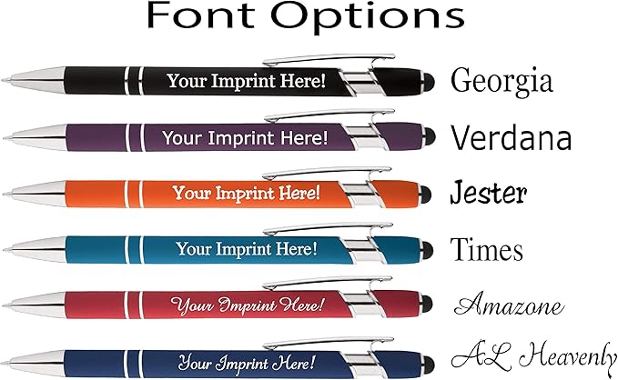 Up to 500 Pcs Custom Pens Bulk | Rainbow of Colors | Soft-Touch Metal Black Ink Personalized with Name or Message (Assorted, 500 pcs)