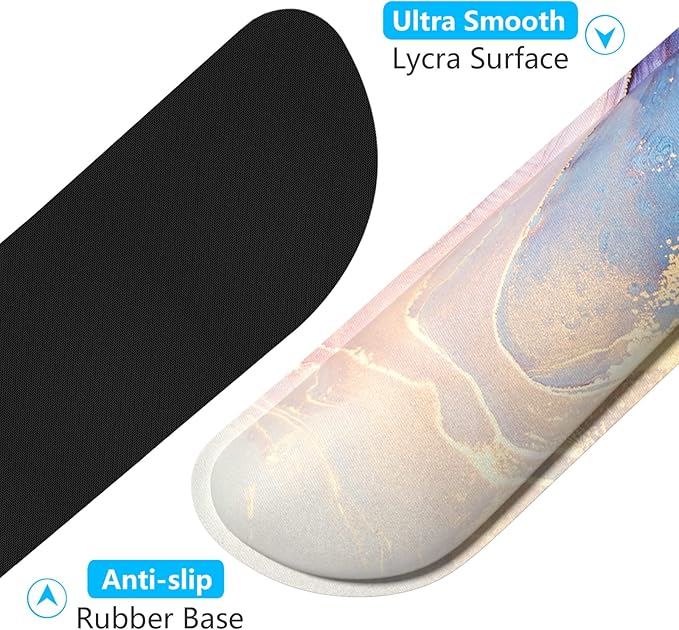 Dapesuom Enlarge Keyboard Wrist Rest, Memory Foam Wrist Cushion for Desk Mats Support, Pain Relief Keyboard Mouse Pad Rests Set with Non-Slip Base for Gaming Laptop Office Computer, Abstract Marble