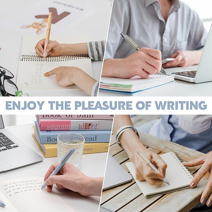 Gel Pens 0.5mm Point Pen Black Ink Smooth Writing Retractable Pen for Office,School Supplies,12-Count (Gold clip)