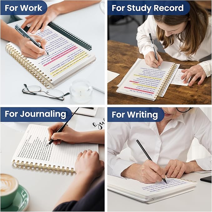 Taja Lined Spiral Notebook Journal for Work, 300 Pages Thick B5 (7.1"x10") College Ruled Journal for Women & Writing, Hardcover Notebook for Note Taking, Perfect for Office Home School, Spring Meadow