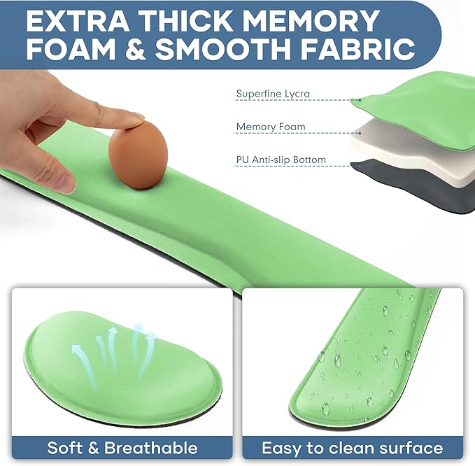 Office Ergonomic Memory Foam Computer Mouse and Keyboard Wrist Rest pad Support Carpal Tunnel, Wrist Rest for Keyboard and Mouse, Wrist Support Set