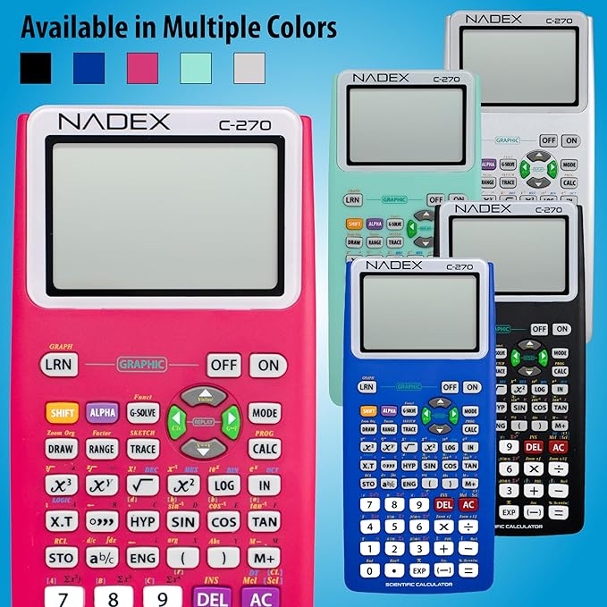 Scientific Calculator with Graph Functions for College and High School Students, Engineering, Advanced Mathematics, Calculus, Algebra, Geometery, Trigonometry, Statistics, Physics, Chemistry - Pink