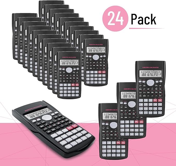 Mr. Pen- Scientific Calculators, 24 Pack, 2 Line, 240 Functions, 12 Digit Math Calculator Scientific with Protective Hardcover Bulk