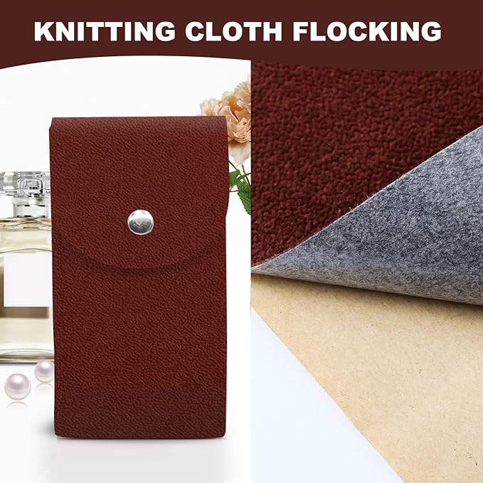 Removable Velvet Flock Self Adhesive Felt Fabric Liner Brown Velvet Drawer Liner for Jewelry Drawer Craft Felt Fabric Sheet Art & Craft Making 14.2" x 98"