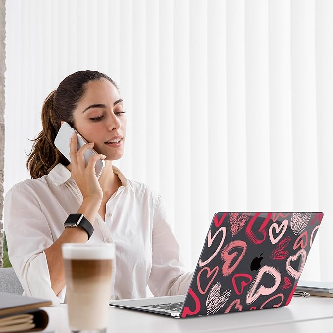 Teryeefi for MacBook Pro 13 inch Case 2025 2024 2022 2021 2019 2018 2017 2016 Release fits Model A2338 M2 M1/A2289/A2251/A2159/A1989/A1706, Design Hard Shell with Keyboard Cover Dust Plug, Heart A002