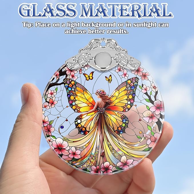 Butterfly Fairy Christmas Ornament - Stained Glass, Tree Decor, Gift Exchange Idea