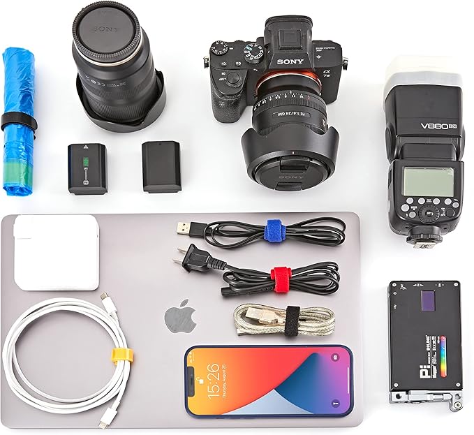 100 PCS Reusable Cable Ties with Hook and Loop, Multi-purpose Adjustable 8 Inch Cable Management Wire Ties Cable Straps for Organizing Home, Office and Data Centers (Black)