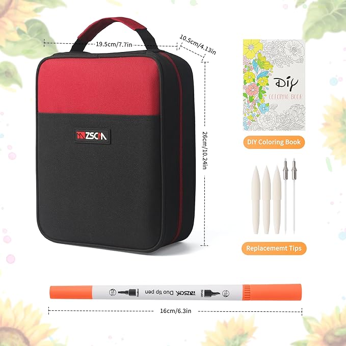 ZSCM 160 Colors Duo Tip Brush Markers Art Pen Set, Artist Fine and Brush Tip Colored Pens, for Adult Coloring Books Christmas Cards Drawing, Note taking Lettering Calligraphy Journaling