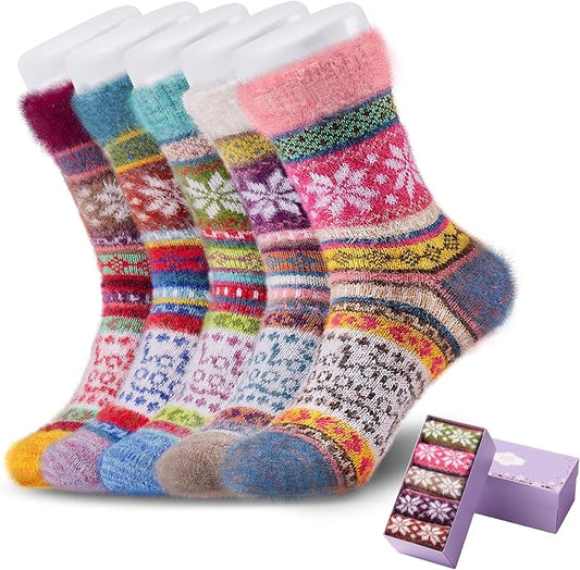 5 Pairs Fuzzy Soft Cozy Comfortable Socks for Women, Casual Sleep Comfy Socks, Perfect Warm Winter Gifts for Women