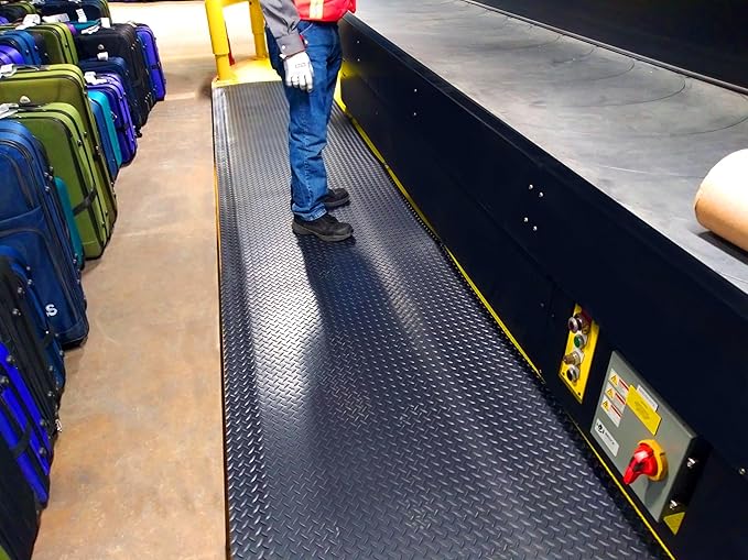 Rhino Mats, American Classic Diamond Anti-Fatigue Mats, Industrial Ergonomic Comfort Standing Mat for Work, Home, Garage, Office, Kitchen or Anywhere (Black 9/16" Thick, 4 FT. x 24 FT.)