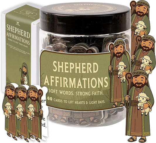 Shepherd Affirmations Jar- Faith & Encouragement Notes, Christian Gifts for Men & Women, Pastor Appreciation Gifts for Men, Pastor Wife Appreciation Gift, Christmas Gift
