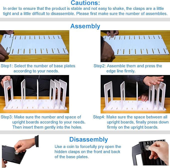 6 Pieces Upright Boards, Accessory Parts of Expandable File Folder Holder, White