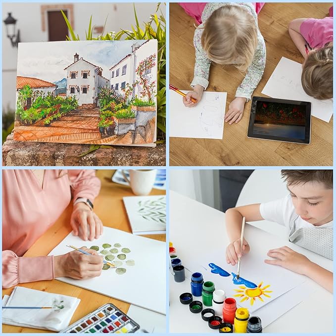 Canvas for Painting 11x14 Inch, 46 Pack Canvas Boards for Painting, Cotton Acid-Free Primed Blank Canvas Panels for Oil Paint, Watercolor, Acrylic Paint, Gouache and Tempera, DIY.