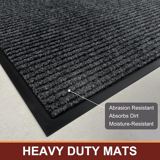 Vicwe Indoor Outdoor Door Mat, 3'x4' Heavy Duty Front Door Mat, Non-Slip Washable Doormats Entrance Mats, Dirt Resistant and Absorbent Doormat, Commercial Outdoor Entrance Floor Mat for Home Office