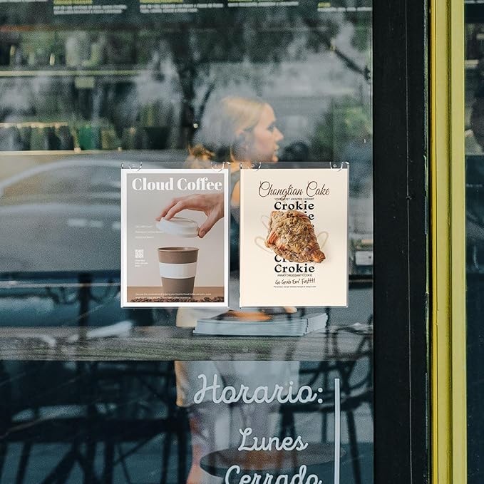 NIUBEE 20 Pack Acrylic Sign Holder 8.5 x 11 inches Clear Wall Mount Frame Bonus , Wall Mount Plastic Sign Holder Perfect for Home, Office, Store, Restaurant- Vertical