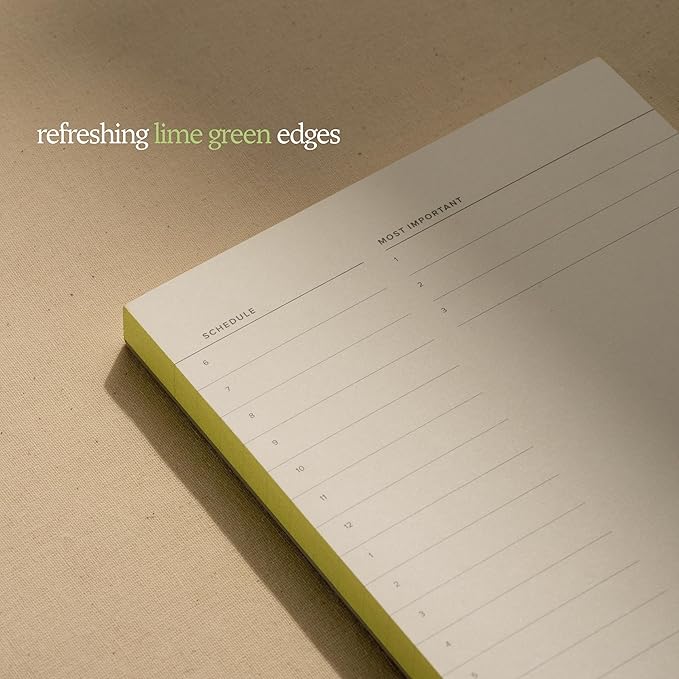 Daily and Weekly To-Do List Notepad – Desk Pad for Work and Study, Lime, 8x6 Inches
