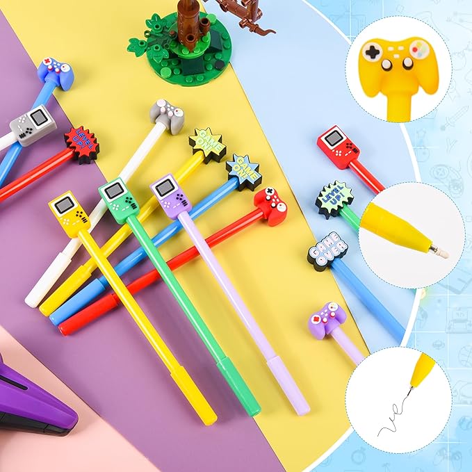 50 PCS Video Game Cartoon Cute Fun Pens Kawaii Games Handle Level Up Games Console Shape Gel Black Ink Pen Cute Video Game Pens for Office Home Present