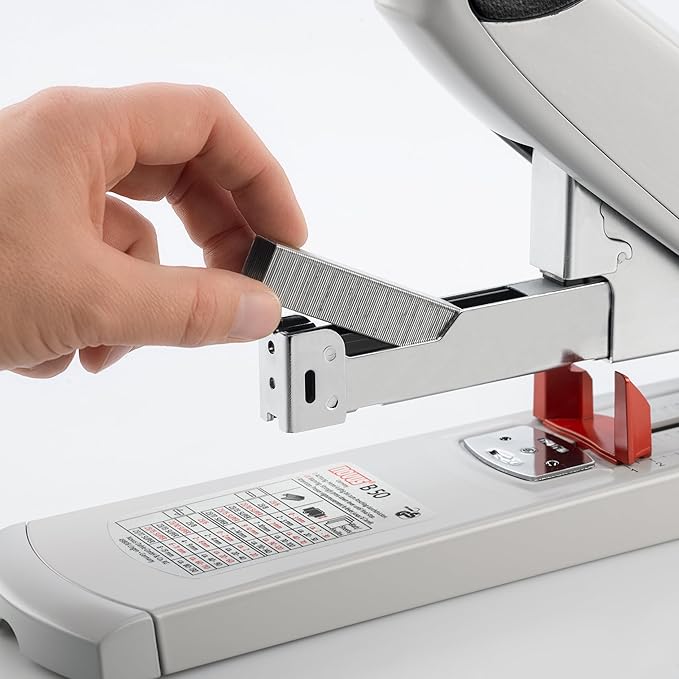Novus B50 Heavy Duty Stapler, 140 Sheet Capacity, Anti-Jam, 3" Stapling Depth w/Adjustable Guide, Staple Bypass, German Engineered (023-0060)