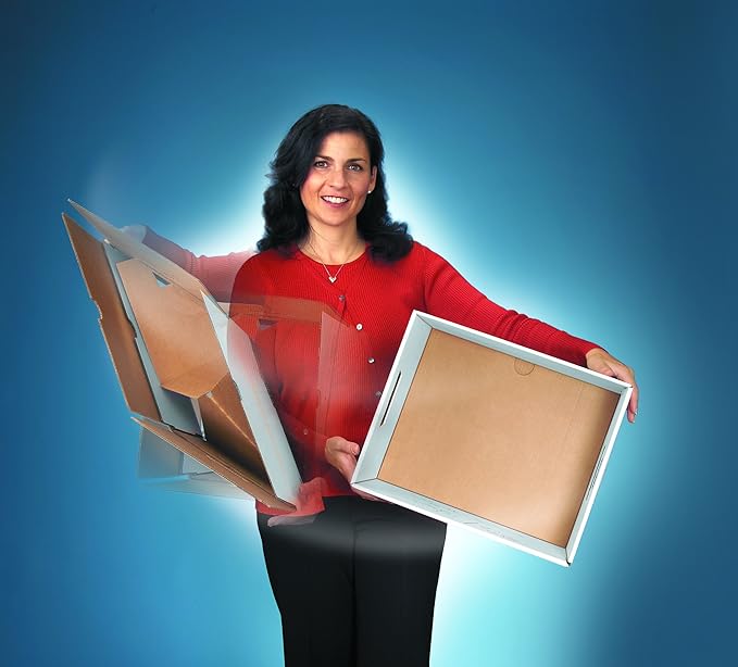 Bankers Box 12 Pack STOR/File Medium-Duty File Storage Boxes, FastFold, Lift-Off Lid, Letter, White/Blue