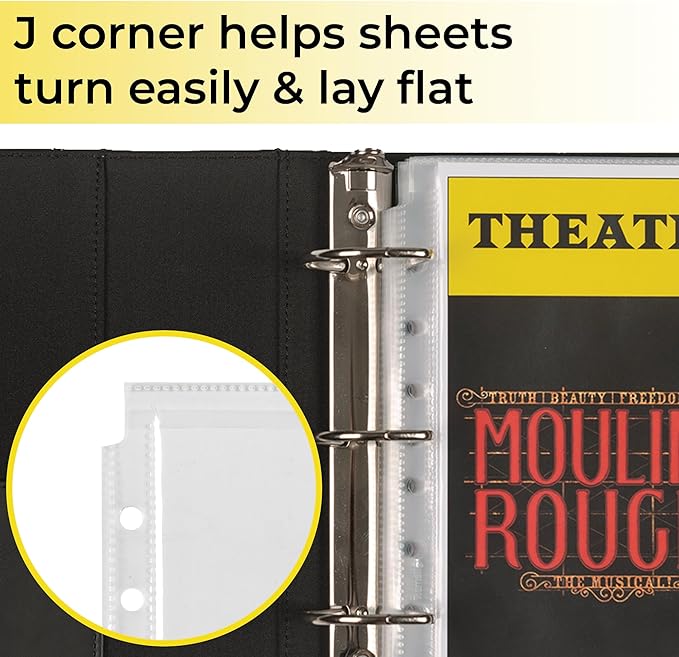 Samsill Sheet Protectors, 5.5x8.5 Inch Page Protectors for 3 Ring Binder, Super Heavy Duty, Secure Top Flap Protector, Letter Size, Top Loading, Acid Free, 50 Pack