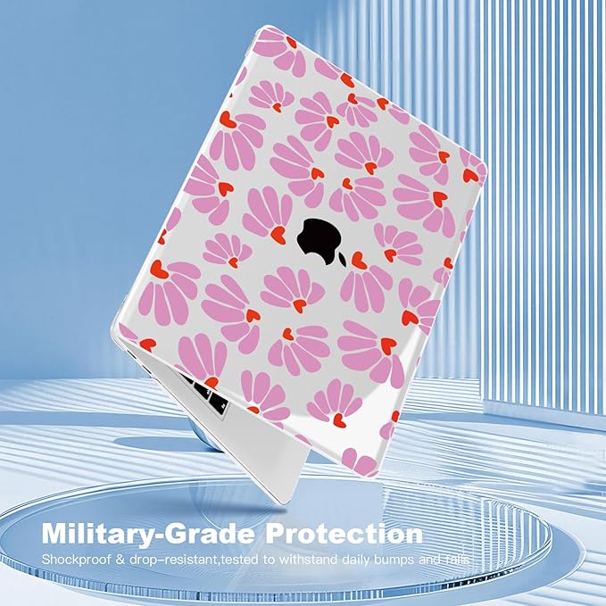 Teryeefi for MacBook Pro 13 Case 2022 2021 2020-2016 Release A2338 M2/M1 A2251 A2289 A2159 A1989 A1706, Laptop Hard Shell with Keyboard Cover & Trackpad Film & Type C Adapter, Pretty Floral 138