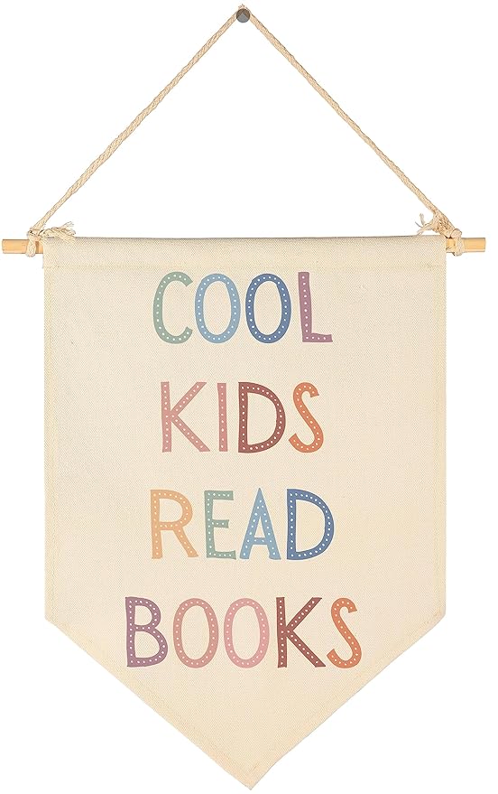Cool Kids Read Books-Classroom Decor-Playroom Reading Corner Wall Art-Flag Decor Gift for Kids Toddler Baby Boys Girls Toddler-Banner Wall Sign Gifts for Playroom Nursery Baby Room Bedroom Front Door