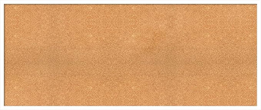 Amanti Art Natural Cork Board for Wall, 23x55 Vision Board with White Frame, Oversize Corkboard Office Decor for Home Organization, Modern Corkboard Pinboard to Display Items for Home Organization in