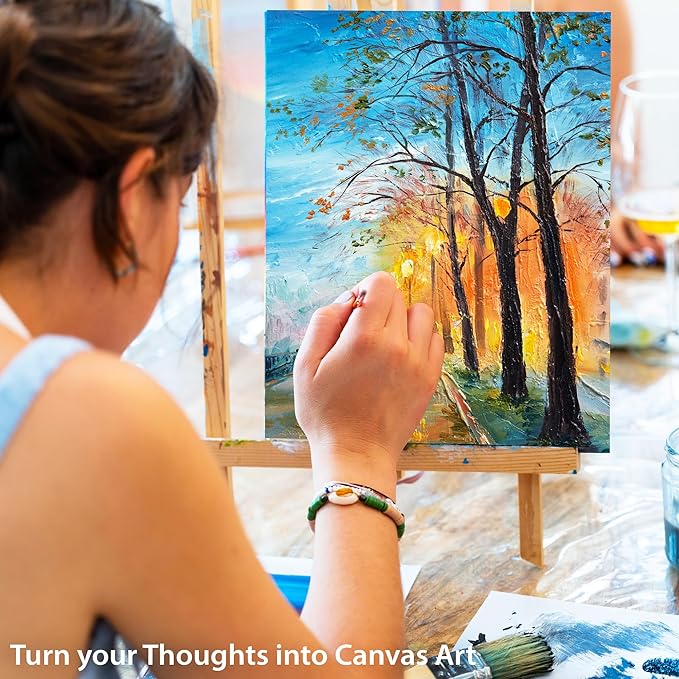 KEFF Canvas Boards for Painting - 8x10 24-Pack Bulk Canvas Panels Value Pack - 100% Cotton Triple Primed Canvases for Painting Supplies, Acrylic, Oil, Watercolor & Tempera