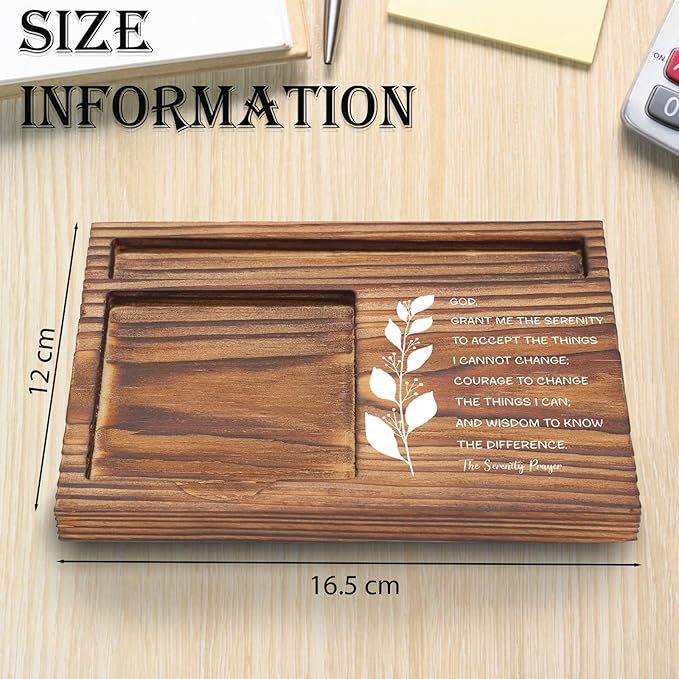 Christian Desk Organizer, Bible Verse Sticky Note Holder, The Serenity Prayer, Religious Gifts for Christians, Pastors, Church Leaders, Believers TZP106