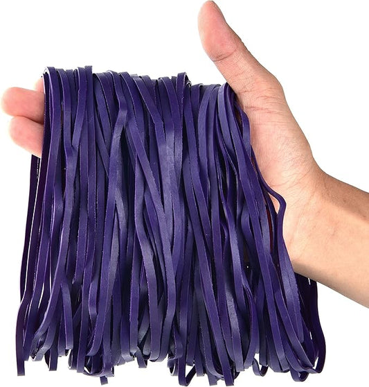 Coopay 180 Pieces Large Rubber Bands Bulk, 8 Inches Heavy Duty Strong Elastic Bands for Office Supply School Home, Securing Trash Can Garbage Cans, File Folders (Purple)