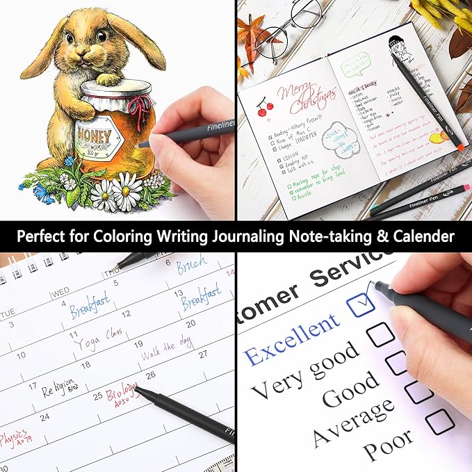 108 Pack Planner Colored Pens, 100 Assorted Colors Drawing Pens with 8 Different Stencils, Perfect for Dotted Journal Planner Writing Note Calendar Coloring Office School Supplies