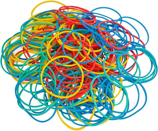 400PCS 50mm Color Rubber Bands - Durable Multi-Color Stretchable Office & Stationery Supplies - 2 Inch