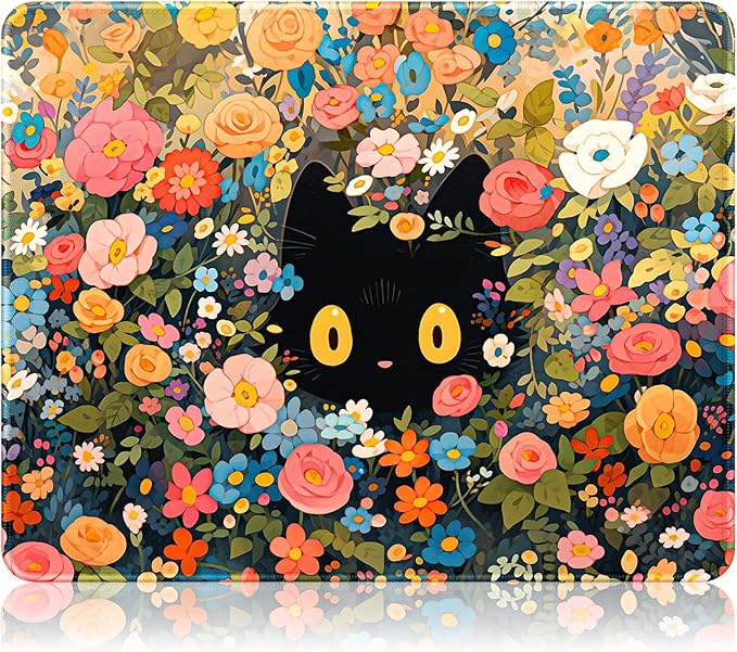 Auhoahsil Mouse Pad, 12 x 10 in Marble Theme Computer Mouse Pad for Desk, Premium-Textured Non-Slip Rubber Stitched Edges Waterproof Square Mouse Mat for Gaming Work Wireless Mice, Blue