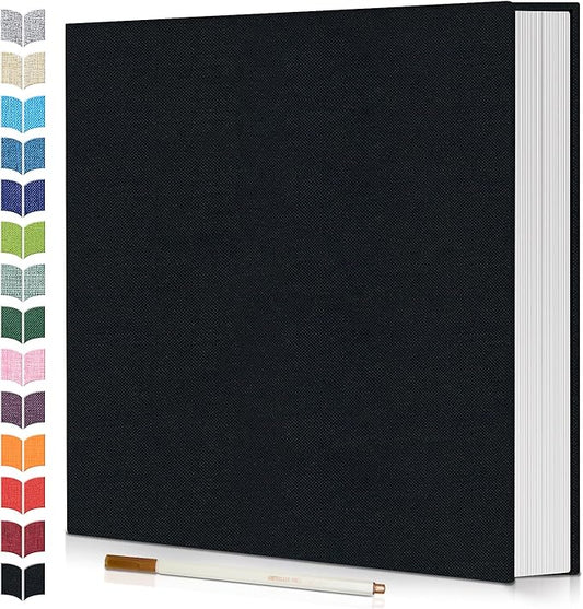 Photo Album Self Adhesive Scrapbook,60 Pages Large Photo Book for 4x6,5x7,8x10 Pictures,DIY Album for Baby Wedding Family Travel Birthday,with Metallic Pen and Scraper