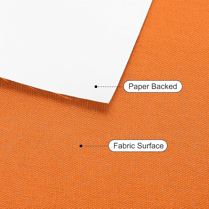 PATIKIL Book Binding Cloth, 51 x 11 Inches Book Cloth for Binding Repairing Fabric Surface Paper Backed Bookbinding Supplies, Orange